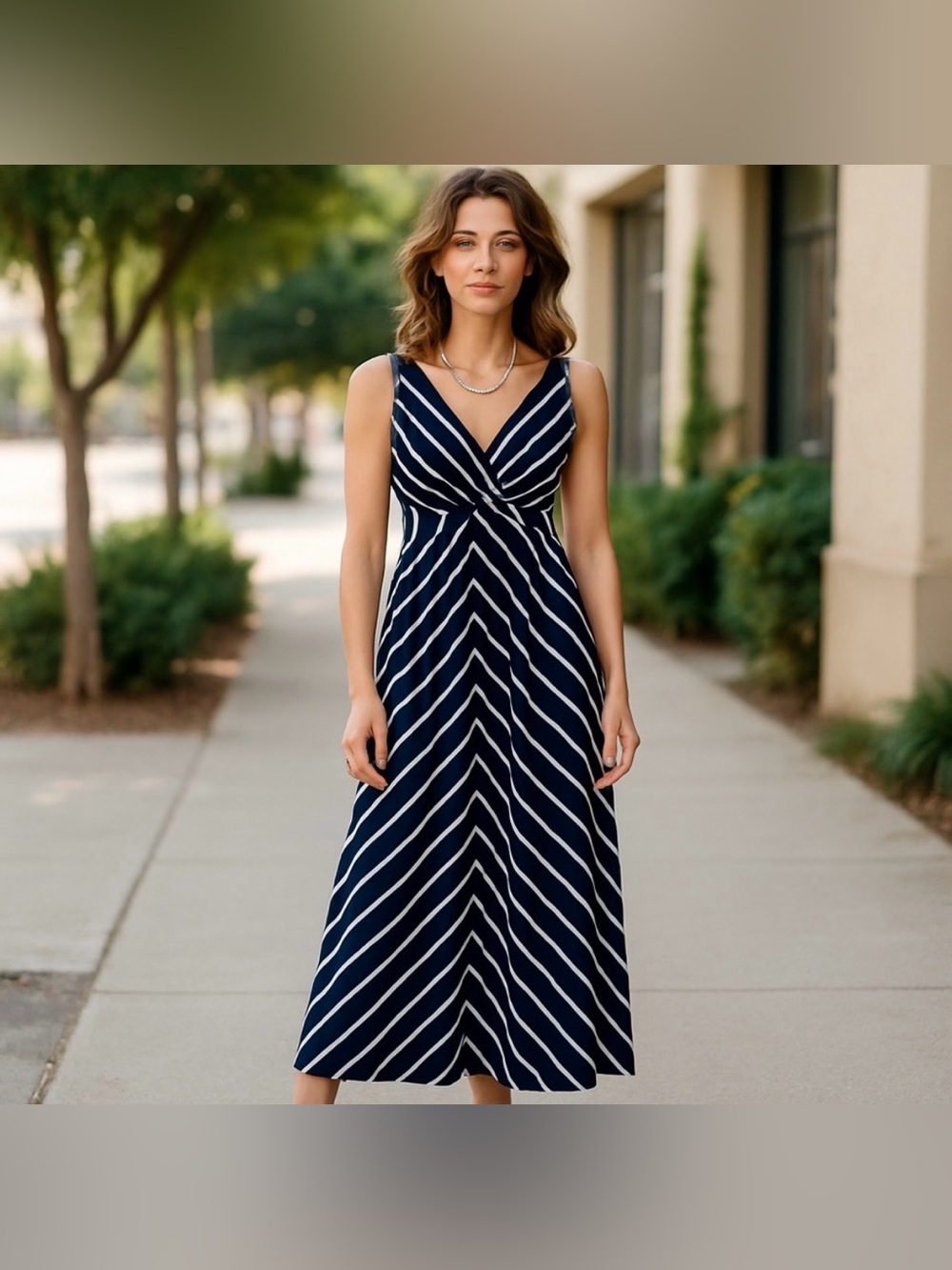 Soma Striped Maxi Dress Black & White Sundress Size Small